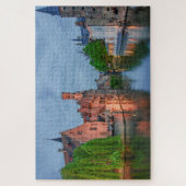 Oude stad en Belfry-toren 's nachts in Brugge Legpuzzel (Verticaal)