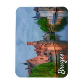 Oude stad en Belfry-toren 's nachts in Brugge Magneet (Verticaal)