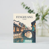 Oude stad Fenghuang China Briefkaart (Staand voorkant)