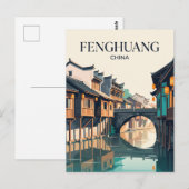 Oude stad Fenghuang China Briefkaart (Voorkant / Achterkant)