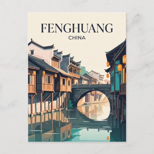 Oude stad Fenghuang China Briefkaart (Voorkant)