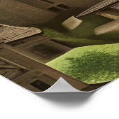 Oude stad in berghuizen poster (Hoek)