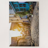 Oude stad in Europa bij zonsondergang Legpuzzel (Verticaal)