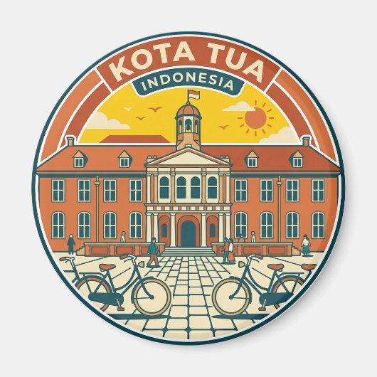 Oude Stad Indonesië Magneet (Voorkant)