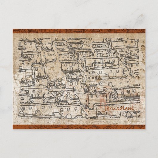 Oude stad Jerusalem Briefkaart (Voorkant)