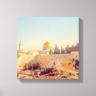 Oude stad Jerusalem Canvas Afdruk