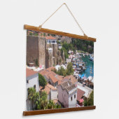 Oude stad Kaleici van Antalya Hangend Wandkleed (Gebogen)