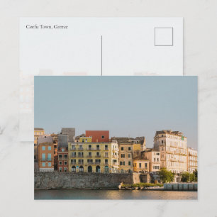 Oude stad Korfoe Veneziaanse muur zonsondergang, G Briefkaart