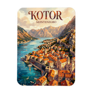 Oude Stad, Kotorbaai, Kotor Montenegro Magneet