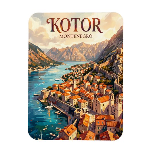 Oude Stad, Kotorbaai, Kotor Montenegro Magneet (Verticaal)