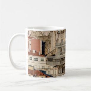 Oude stad Lissabon met uitzicht toren en kerkruïne Koffiemok