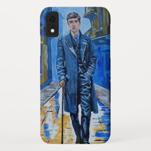Oude stad, man, straat, wandelstok Case-Mate iPhone case