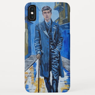 Oude stad, man, straat, wandelstok Case-Mate iPhone case
