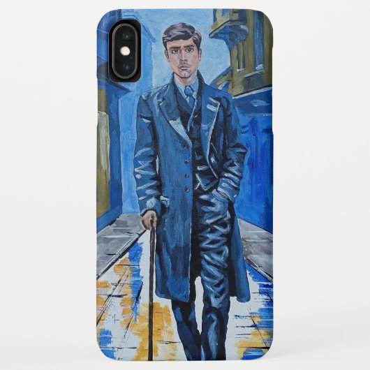 Oude stad, man, straat, wandelstok Case-Mate iPhone case (Achterkant)