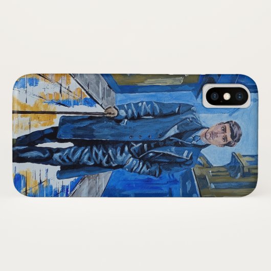 Oude stad, man, straat, wandelstok Case-Mate iPhone case (Achterkant (horizontaal))