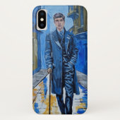 Oude stad, man, straat, wandelstok Case-Mate iPhone case (Achterkant)