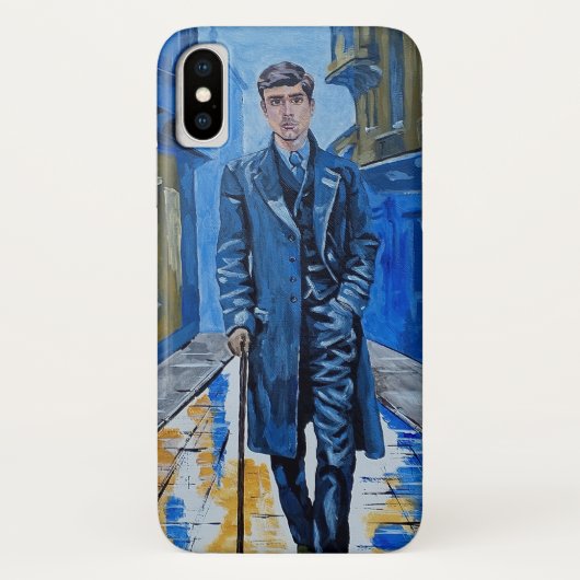 Oude stad, man, straat, wandelstok Case-Mate iPhone case (Achterkant)