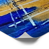 Oude stad, man, straat, wandelstok poster (Hoek)