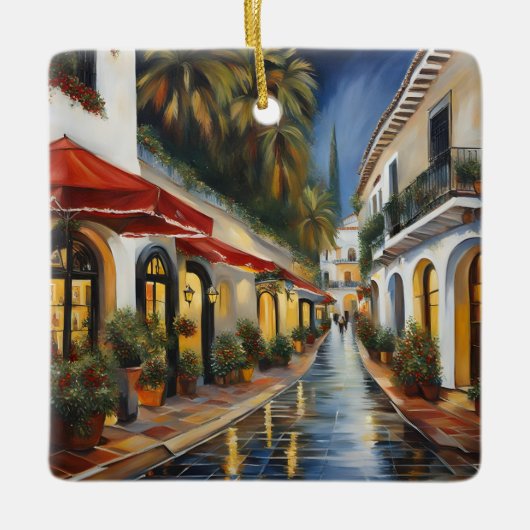 Oude stad Marbella Keramisch Ornament (Voorkant)