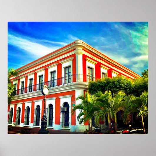 Oude stad Mexico Afbeeldingen oude gebouwen Poster (Voorkant)