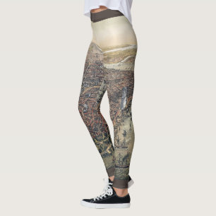 Oude stad New York City, Manhattan, Brooklyn Bridg Leggings