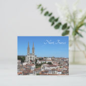 Oude stad Niort Skyline, Frankrijk Briefkaart (Staand voorkant)