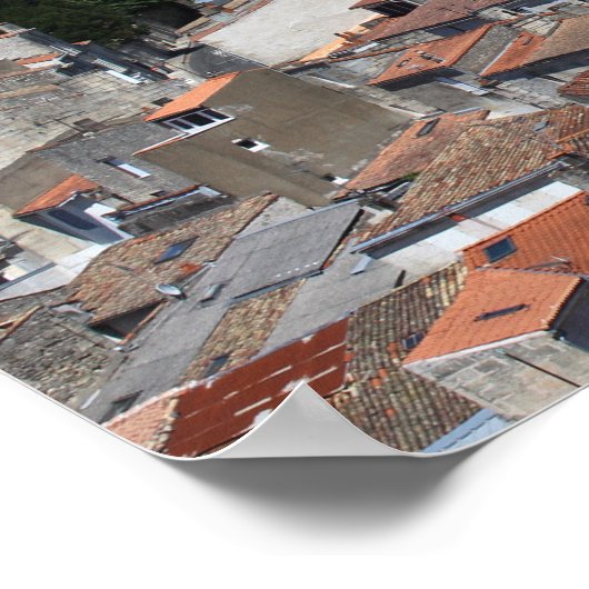 Oude stad Niort Skyline, Frankrijk Poster (Hoek)