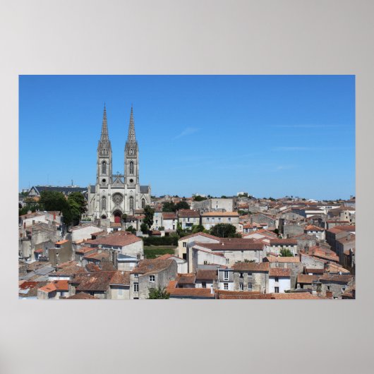 Oude stad Niort Skyline, Frankrijk Poster (Voorkant)