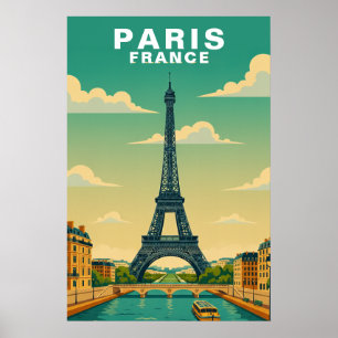 Oude stad Parijs, Frankrijk Franse stadsgezichts R Poster