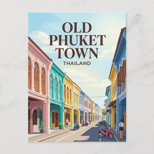 Oude stad Phuket Thailand Briefkaart (Voorkant)