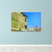 Oude stad plein omringd door 16e-eeuwse canvas afdruk (Insitu (Houten vloer))