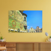 Oude stad plein omringd door 16e-eeuwse canvas afdruk (Insitu (Woonkamer))