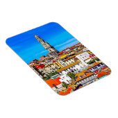 Oude stad Porto met tower Clerigos. Magneet (Rechterzijde)