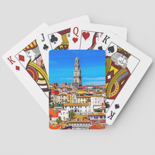 Oude stad Porto met tower Clerigos Pokerkaarten (Achterkant)