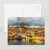 Oude stad Praag (Praag) van de brugtoren Briefkaart (Voorkant / Achterkant)