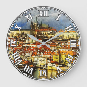 Oude stad Praag (Praag) van de brugtoren Grote Klok