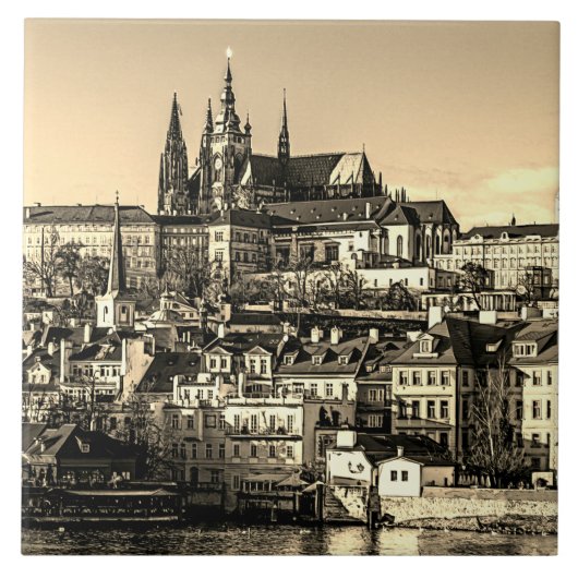 Oude stad Praag. Tsjechië. Tegeltje (Voorkant)