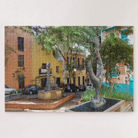 Oude stad Puerto Rico. kerstcadeautjes Jigzaag P Legpuzzel (Horizontaal)