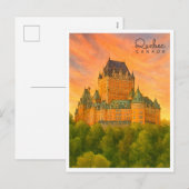 Oude Stad Quebec City | Waterverf Canada Feestdagenkaart (Voorkant / Achterkant)