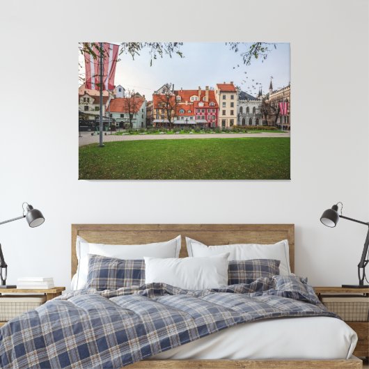 Oude stad Riga in het najaar Canvas Afdruk (Insitu (Slaapkamer))