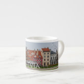 Oude stad Riga in het najaar Espresso Kop (Voorkant rechts)