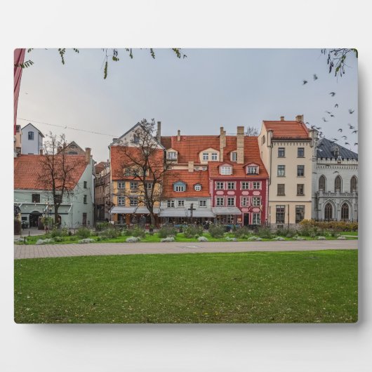 Oude stad Riga in het najaar Fotoplaat (Voorkant)