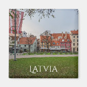 Oude stad Riga in het najaar Magneet (Voorkant)