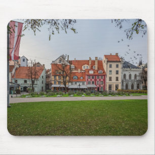 Oude stad Riga in het najaar Muismat
