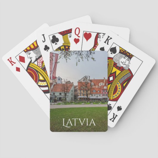 Oude stad Riga in het najaar Pokerkaarten (Achterkant)