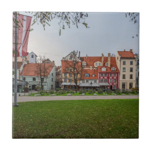 Oude stad Riga in het najaar Tegeltje