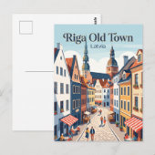 Oude Stad Riga Letland Briefkaart (Voorkant / Achterkant)
