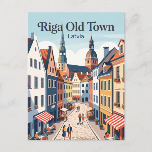Oude Stad Riga Letland Briefkaart (Voorkant)