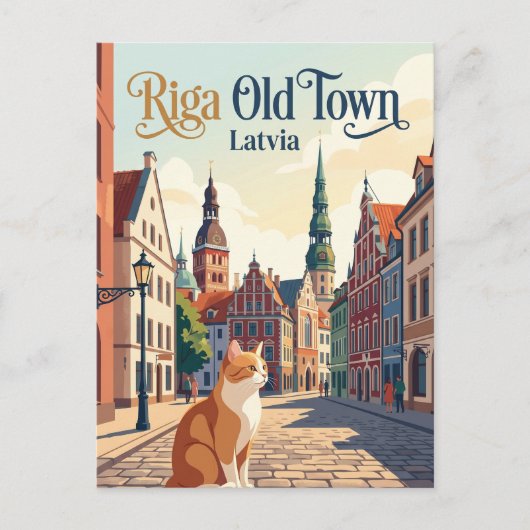 Oude Stad Riga Letland Briefkaart (Voorkant)