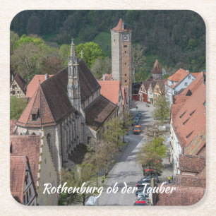 Oude stad Rothenburg ob der tauber Kartonnen Onderzetters